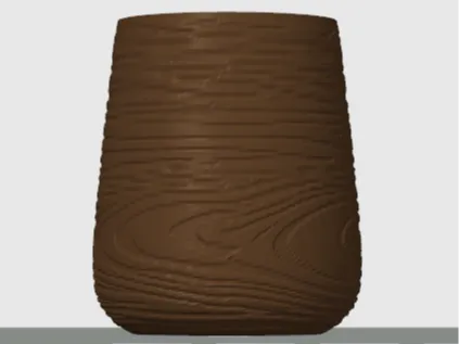 Vaso sencillo con textura de madera