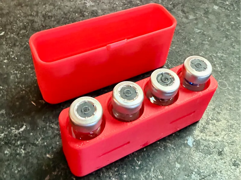 4-Slot 3ml Peptide Vial Holder with Removable Lid