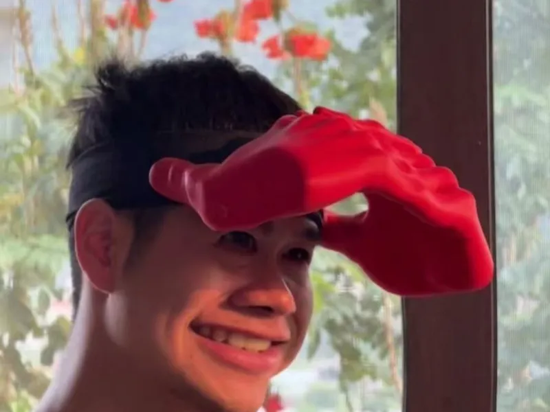 双手遮阳帽
