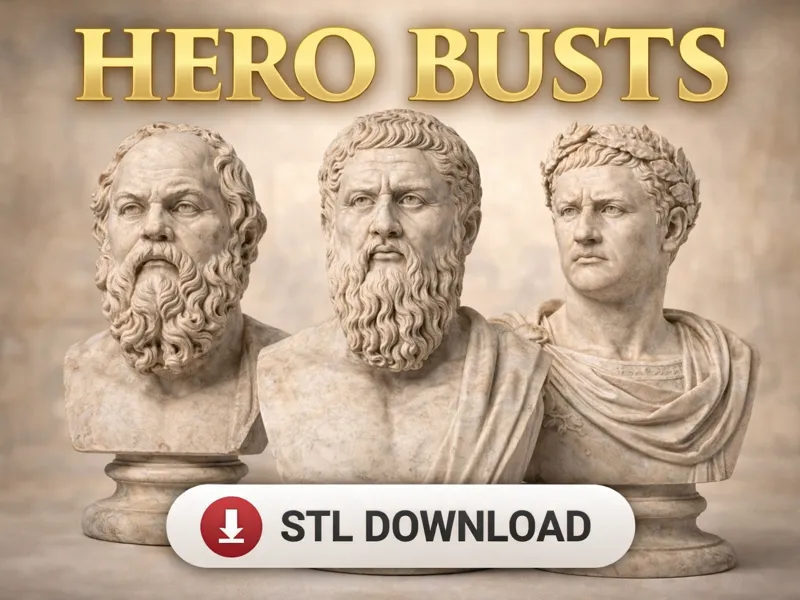Socrates, Plato & Nero Bust