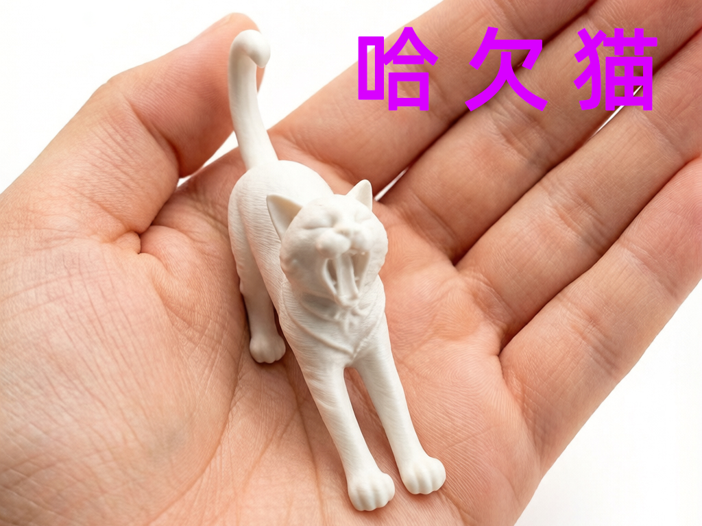 打哈欠的猫 哈欠猫 微缩模型