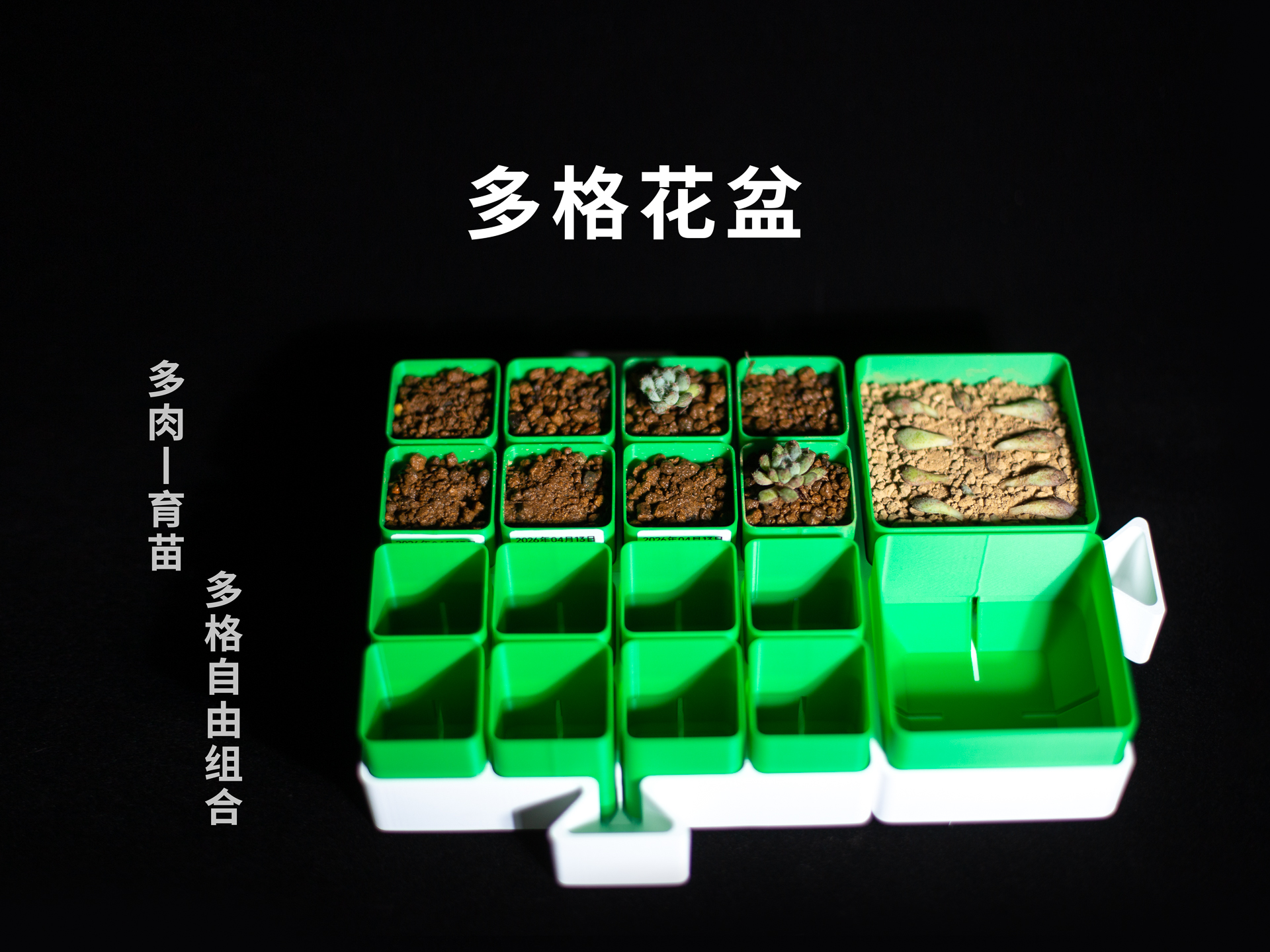 多格花盆丨桌面盆栽丨小尺寸拼接适合各尺寸打印平台