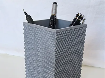 Ribbed Texture Pen Holder (Square Edition - V2)