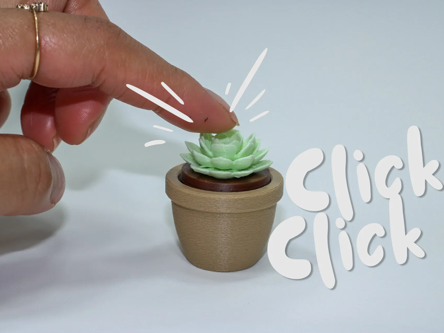 Succulent plant fidget clicker 