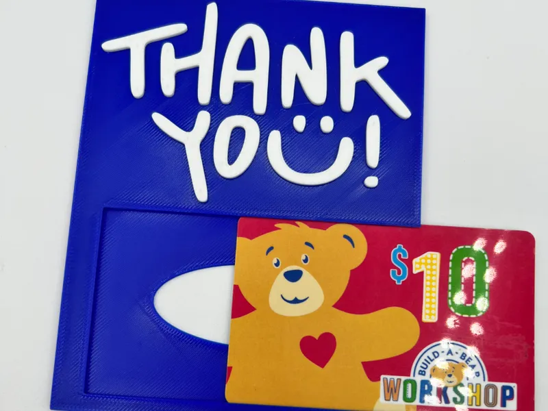 Thank you card - gift card slot - no supports