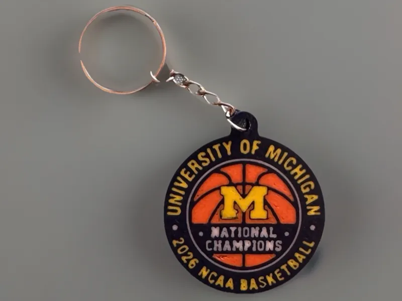 University of Michigan Basketball Nationa Keychain