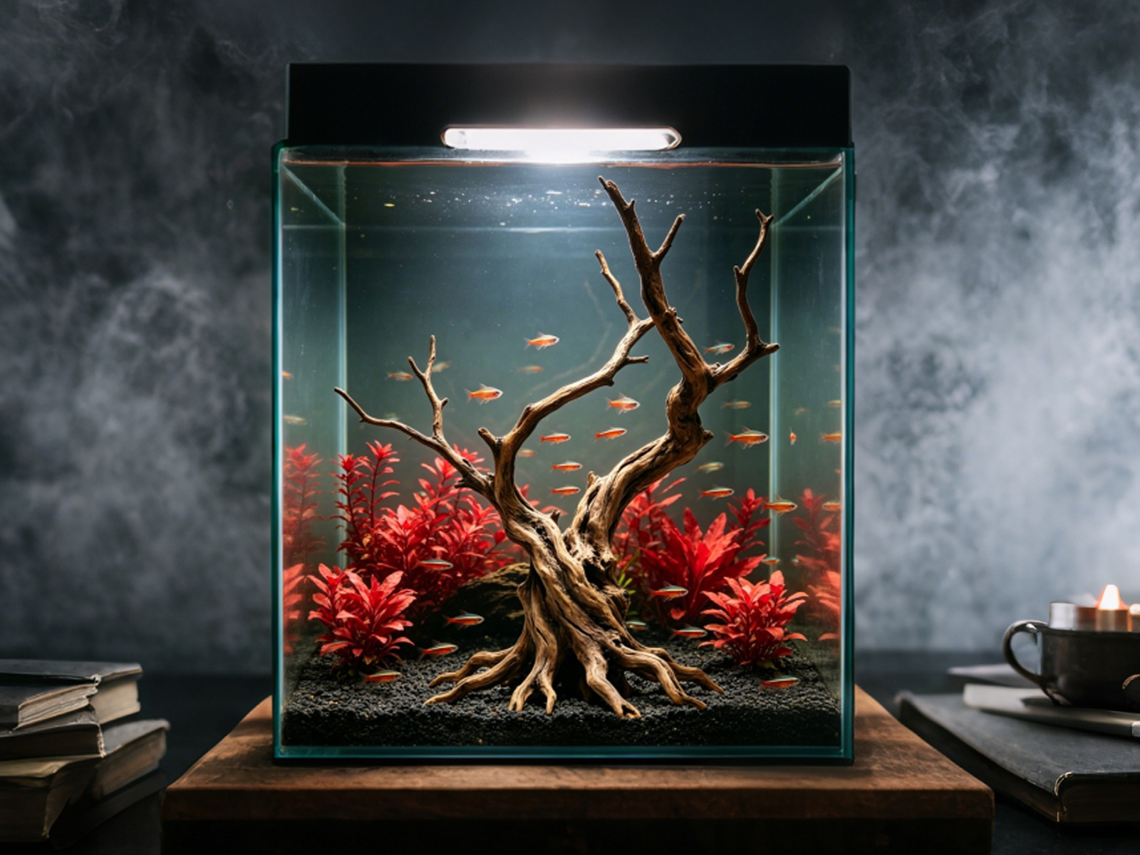 一颗枯树鱼缸造景——微缩生态模型 整棵树