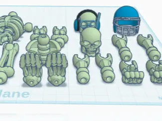 cool skeleton action figure with 3 different kinds