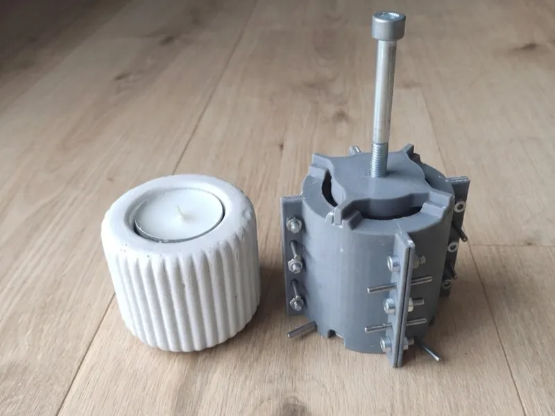 Ribbed Tealight Candle Holder Mold Parametric Look