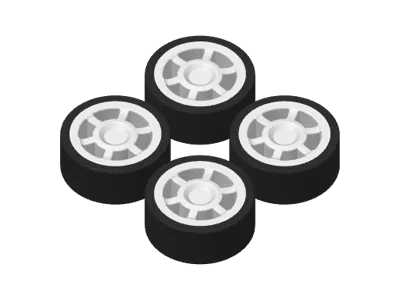 Two color tires for drifting car on dashboard