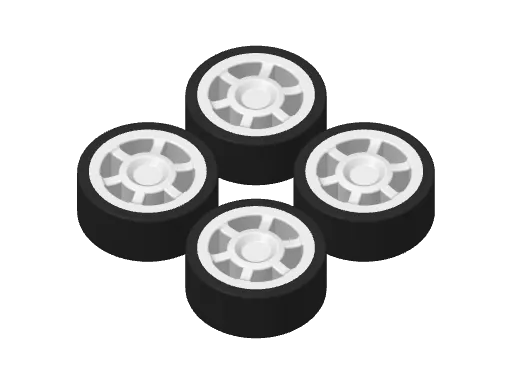 Two color tires for drifting car on dashboard