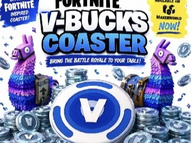 v-buck coaster inspired by forntite