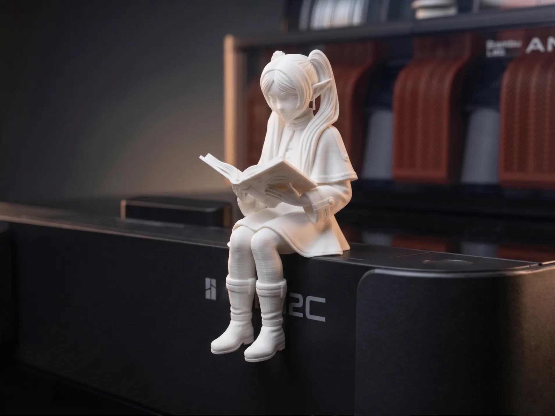 Sitting Frieren Reading - (Sousou no Frieren)