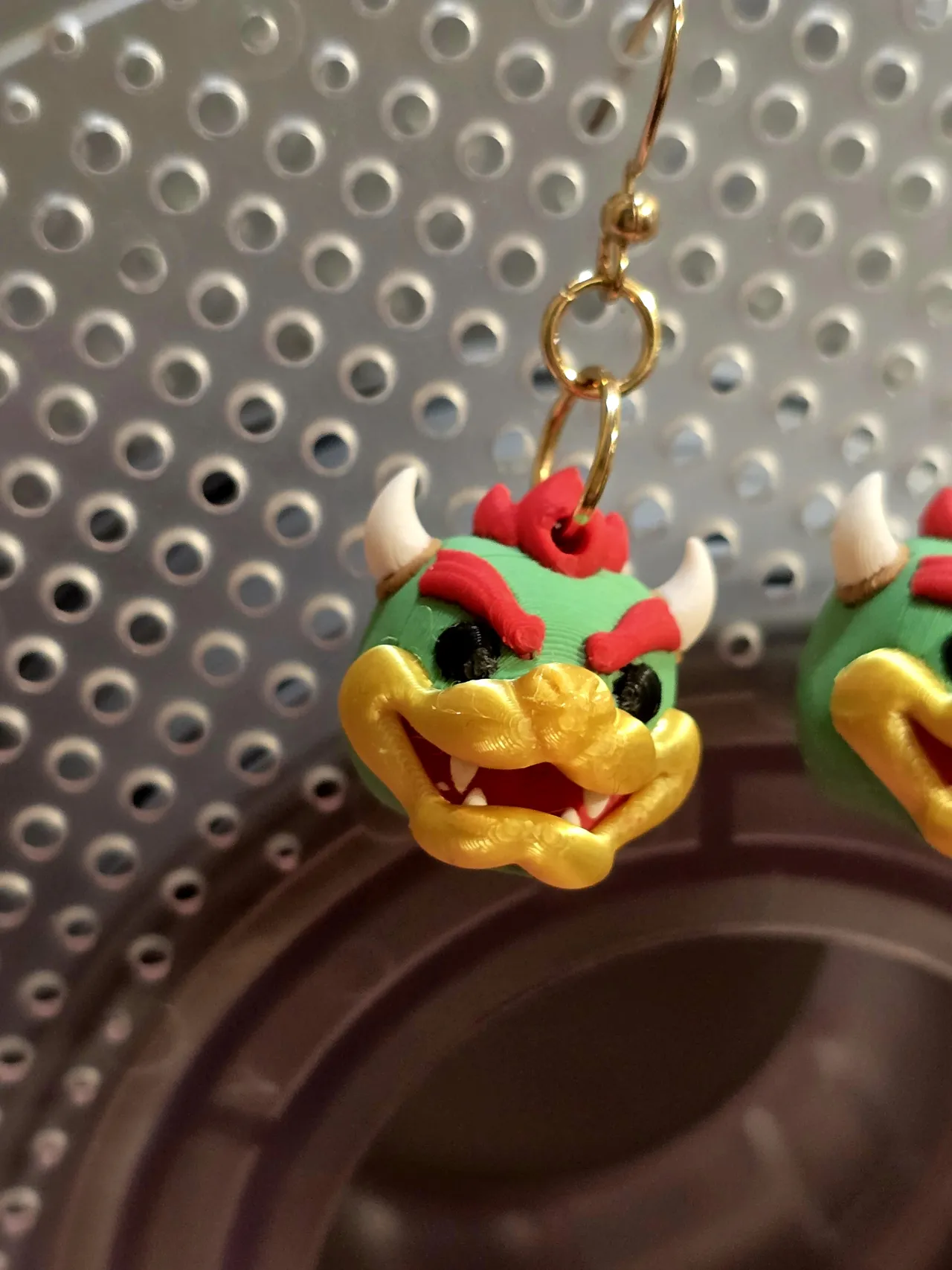 3D Bowser Earrings view 2