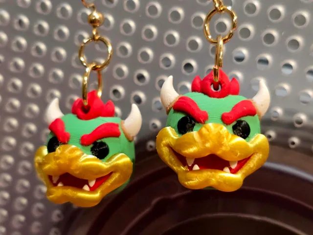 3D Bowser Earrings