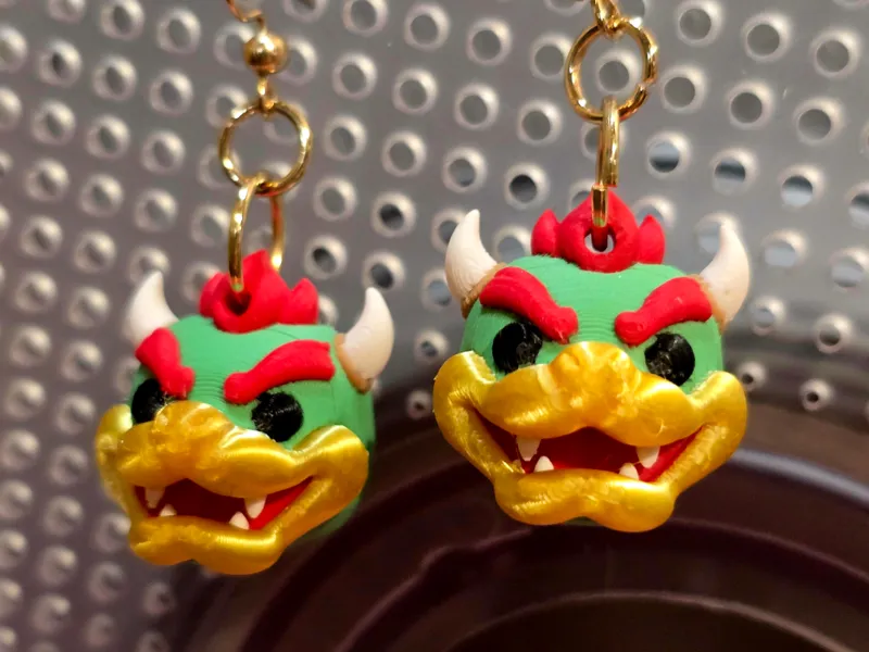 3D Bowser Earrings