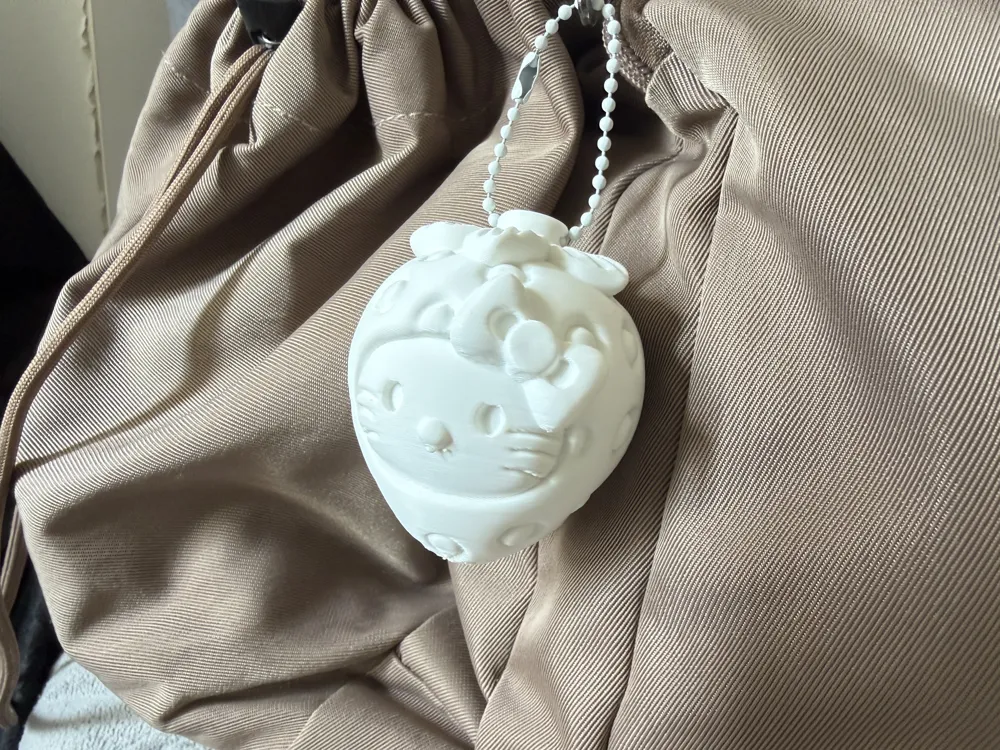 Hello Kitty strawberry charm, kitty - Free 3D Print Model - MakerWorld