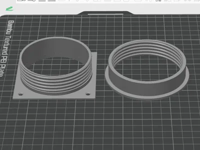 Bambu Lab Enclosure Exhaust Duct Internal & External Connectors for 80mm Port, Threaded