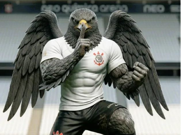 Mascote Gaviao Gol bravo Stl