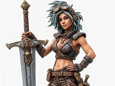 Steam Punk Lady with a BIG SWORD!!!