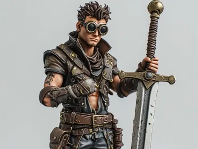 Steam Punk Guy with a Huge Sword!!!