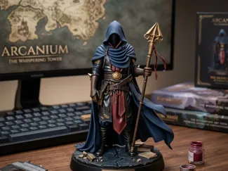 Hooded Mage Sculpture