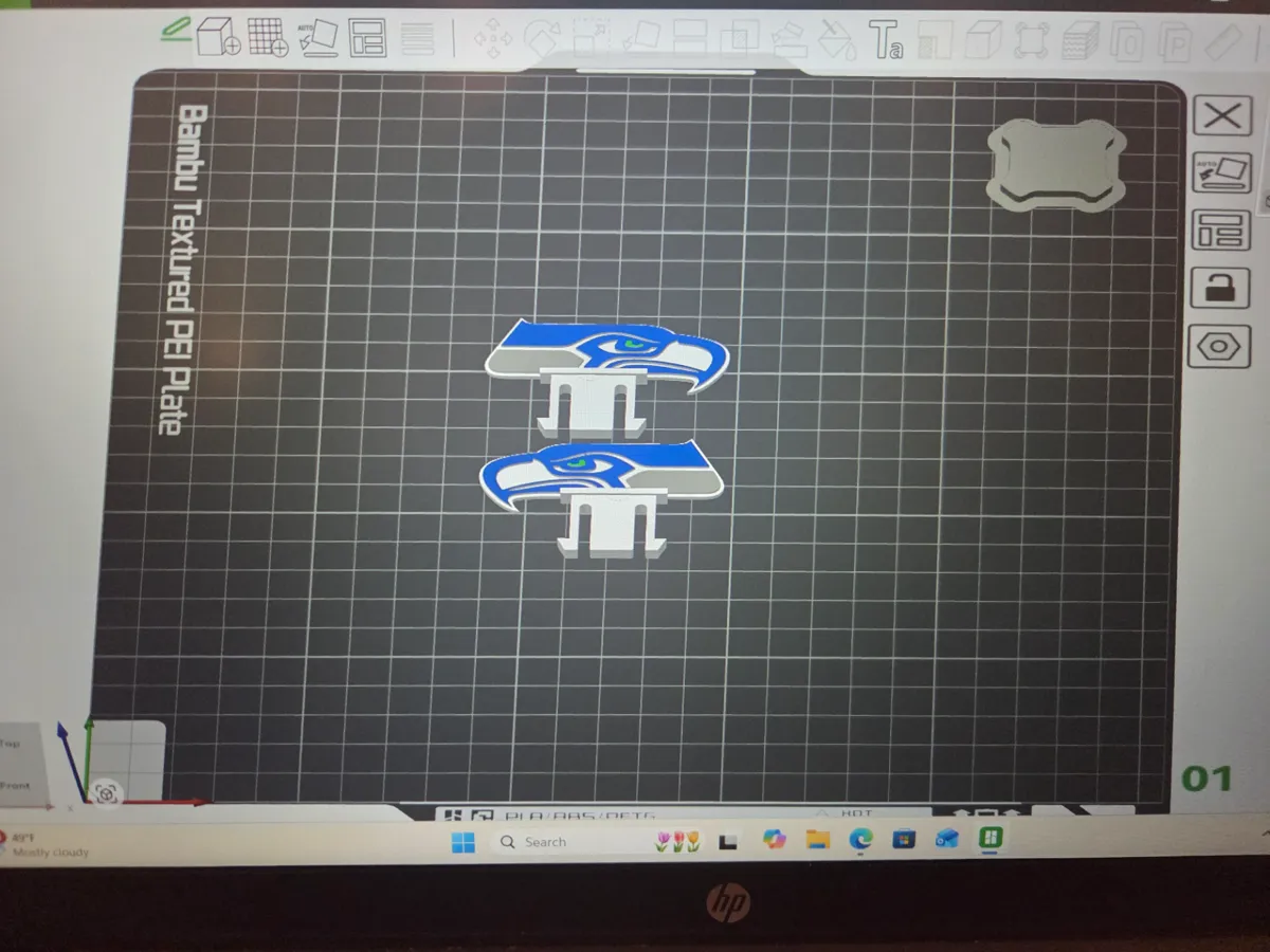 Seahawks hard hat clip - Free 3D Print Model - MakerWorld