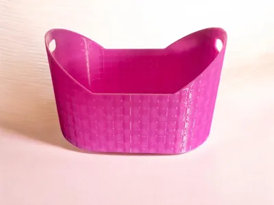 Woven Pattern Storage Basket with Handles