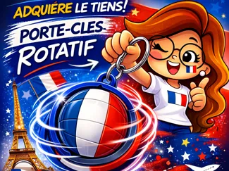 Chaveiro Giratório Bandeira da França 