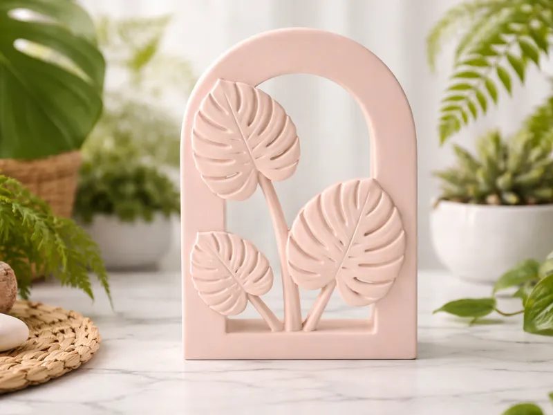 Monstera Leaf Arch Sculpture - Botanical Decor