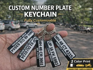 Custom Vehicle Number Plate Keychain