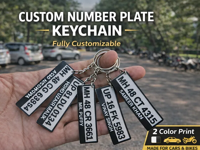 Custom Vehicle Number Plate Keychain