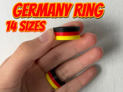 German Flag Ring - 14 Sizes