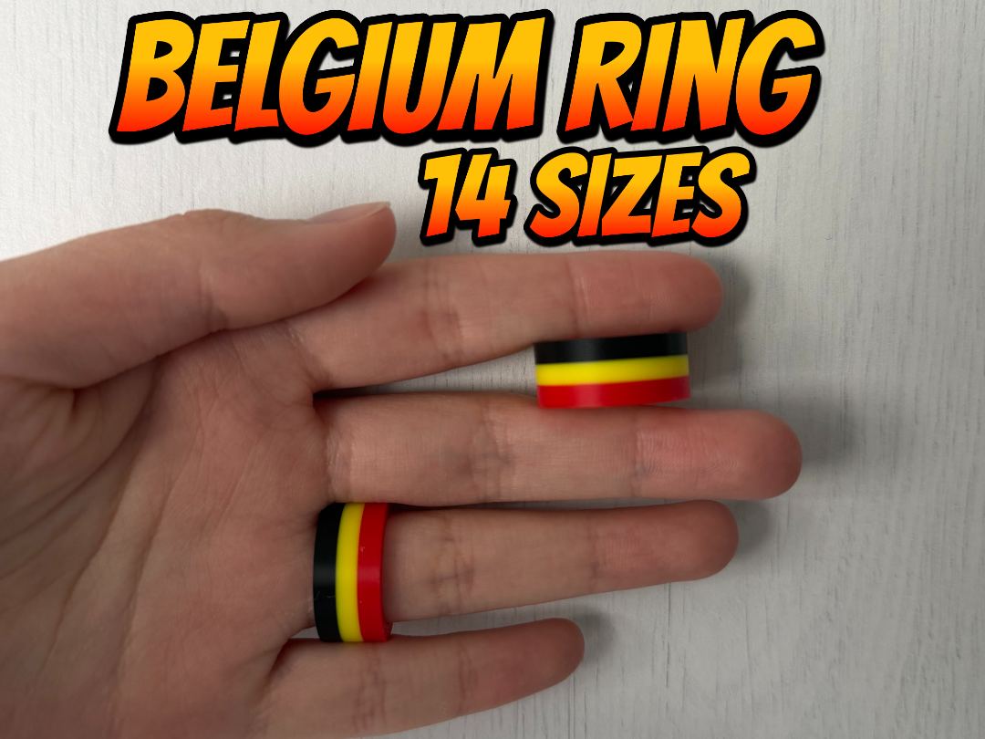 Belgium Flag Rings - 14 Sizes