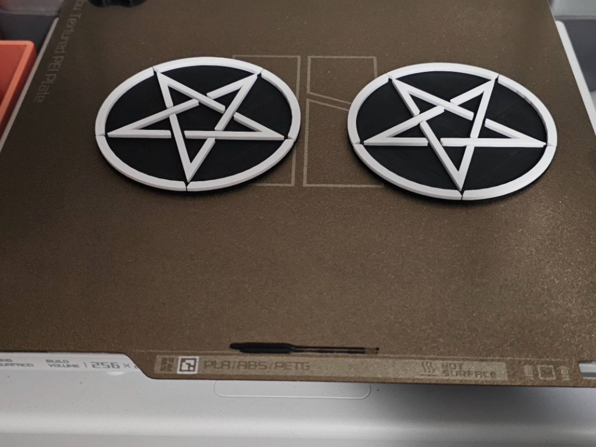 Pentagram Coaster, 90mm 2 color