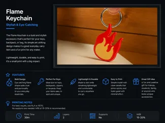 Flame key chain