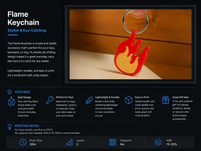 Flame key chain