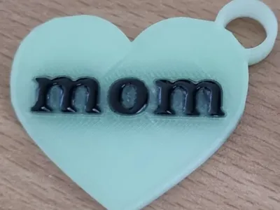 Mom Heart Keychain