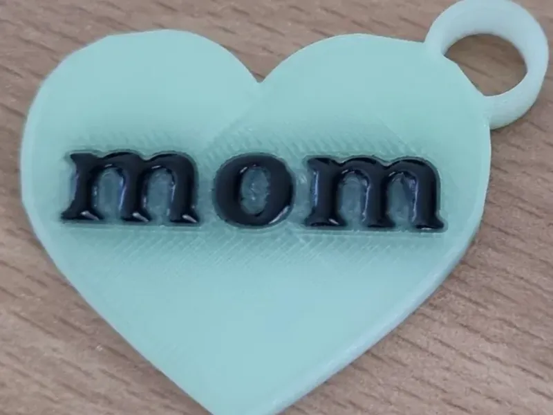 Mom Heart Keychain