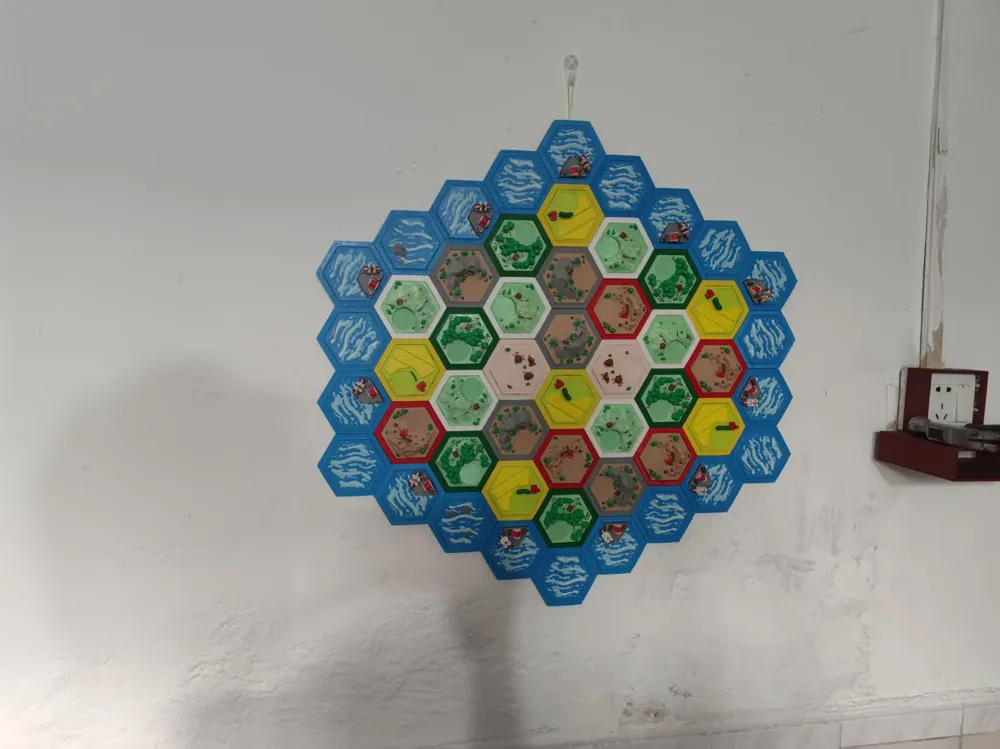 3Dプリント 3D Catan Island Wall Mount Base-3Dカタン島壁掛け用台座 - 無料3Dモデル -MakerWorld