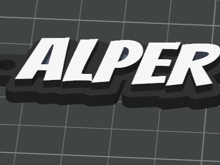 ALPER İsimli 3D Baskı Anahtarlık