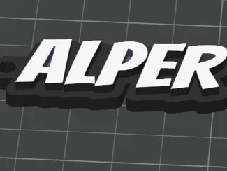 ALPER İsimli 3D Baskı Anahtarlık