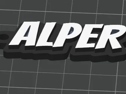 ALPER İsimli 3D Baskı Anahtarlık