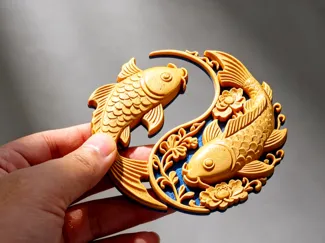 锦鲤太极冰箱贴