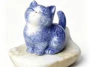 治愈系青花小奶猫摆件｜软萌傲娇的国风小蓝猫