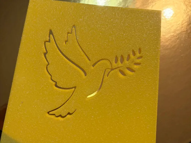 stencil dove with leaves