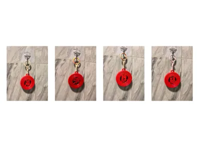 Peace, Smoothness, Blessing, Wealth Rotating Fidget Keychain with Meander Seal Script