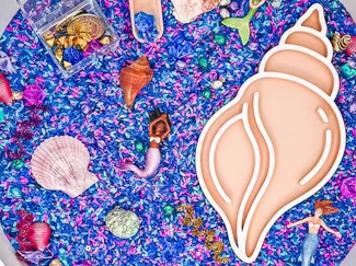 Seashell Sensory Tray for Sensory Play