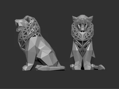 low-poly-lion