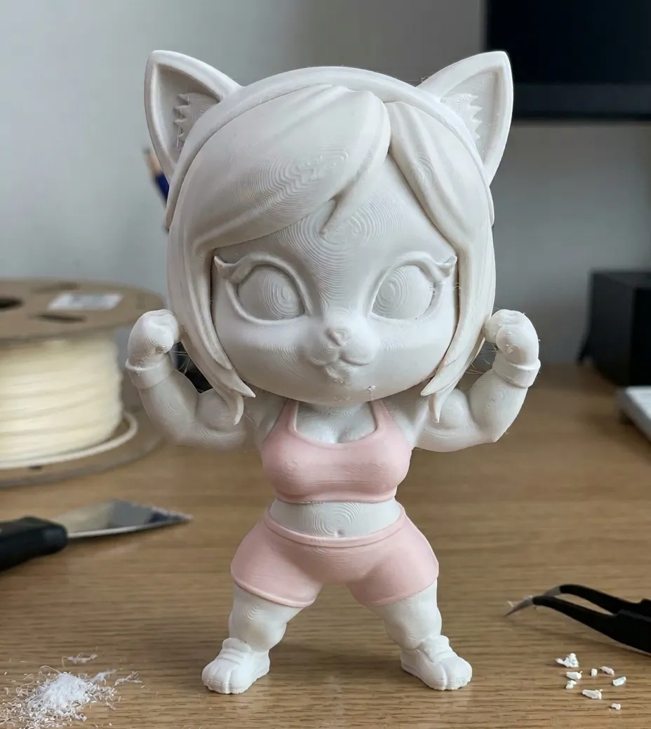 Meowcles Texture Model Meow-scle Girl - Free 3D Print Model - MakerWorld